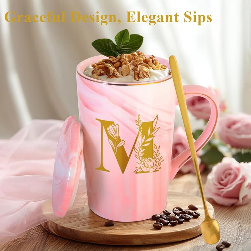 Birthday Gift Personalized Ceramic Coffee Mug with Lid for Her