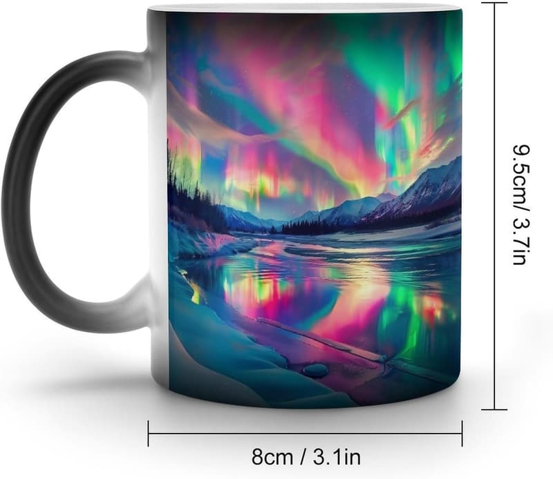 Color-Changing Northern Lights Porcelain Mug - 11 oz