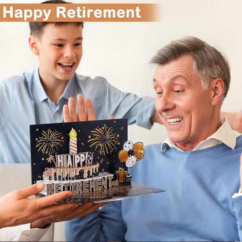 Happy Retirement 3D Pop-Up Card with Cake for Everyone