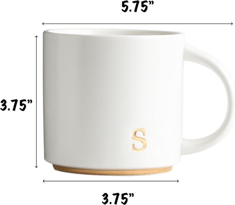 Personalized 15 oz Monogram Ceramic Coffee Mugs in Gift Box