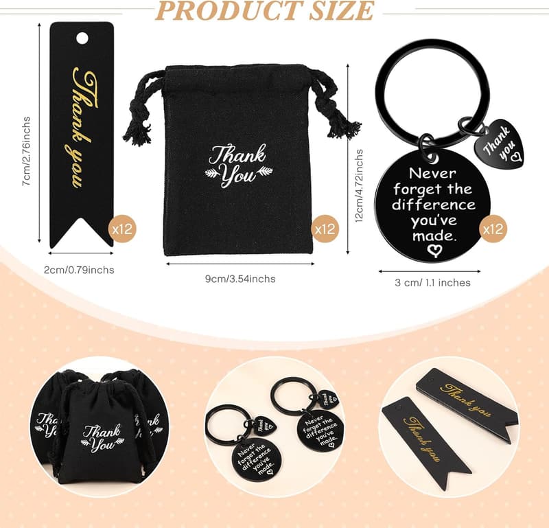 Employee Appreciation Keychain Set - 36 Pcs Thank You Gifts