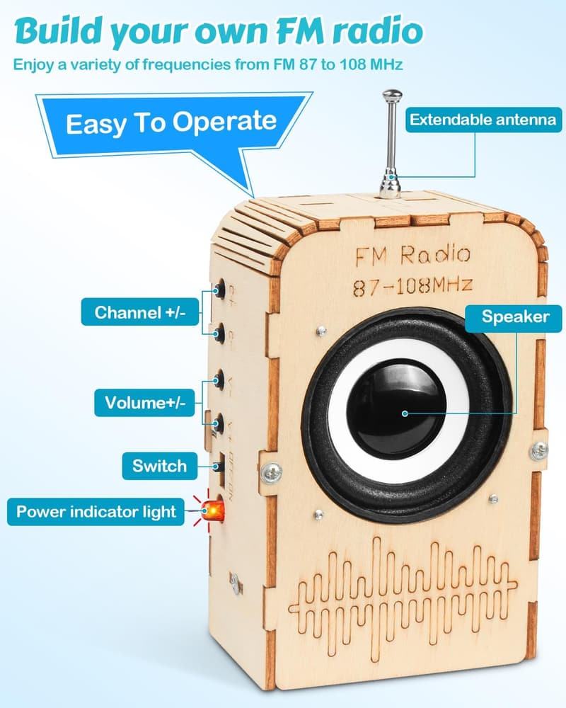STEM Science Kit: Build Bluetooth Speaker & FM Radio for Teens