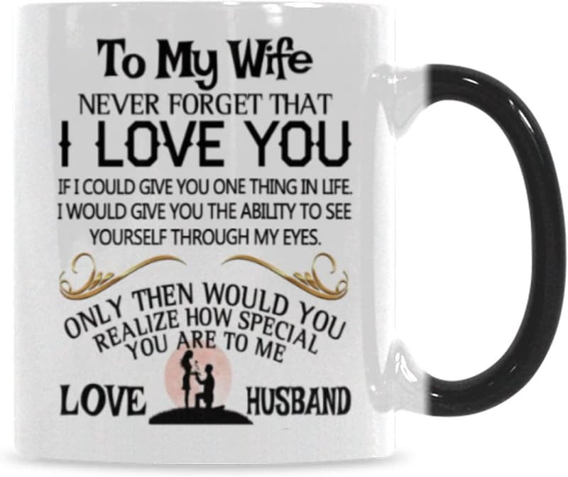 To My Wife Color Changing Coffee Mug - 11oz Ceramic Gift