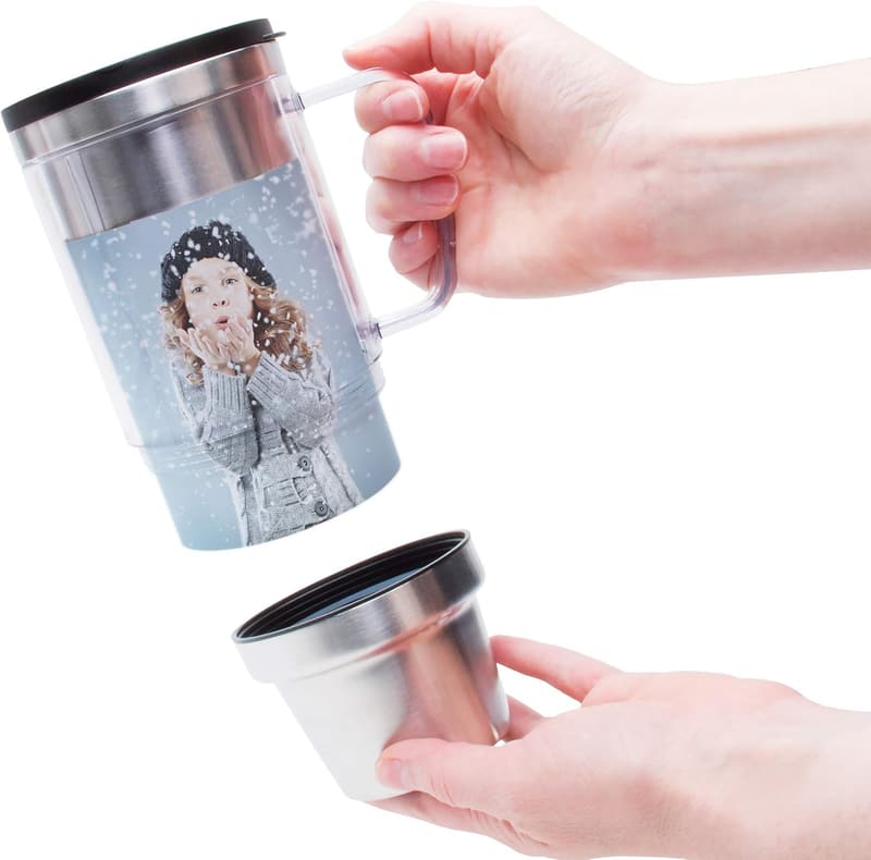 16 oz. Stainless Steel Photo Travel Mug