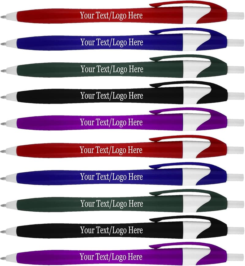 Custom Printed Slim Ballpoint Pens - 500 Pack with Logo