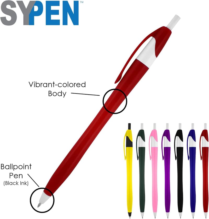 Custom Printed Slim Ballpoint Pens - 500 Pack with Logo