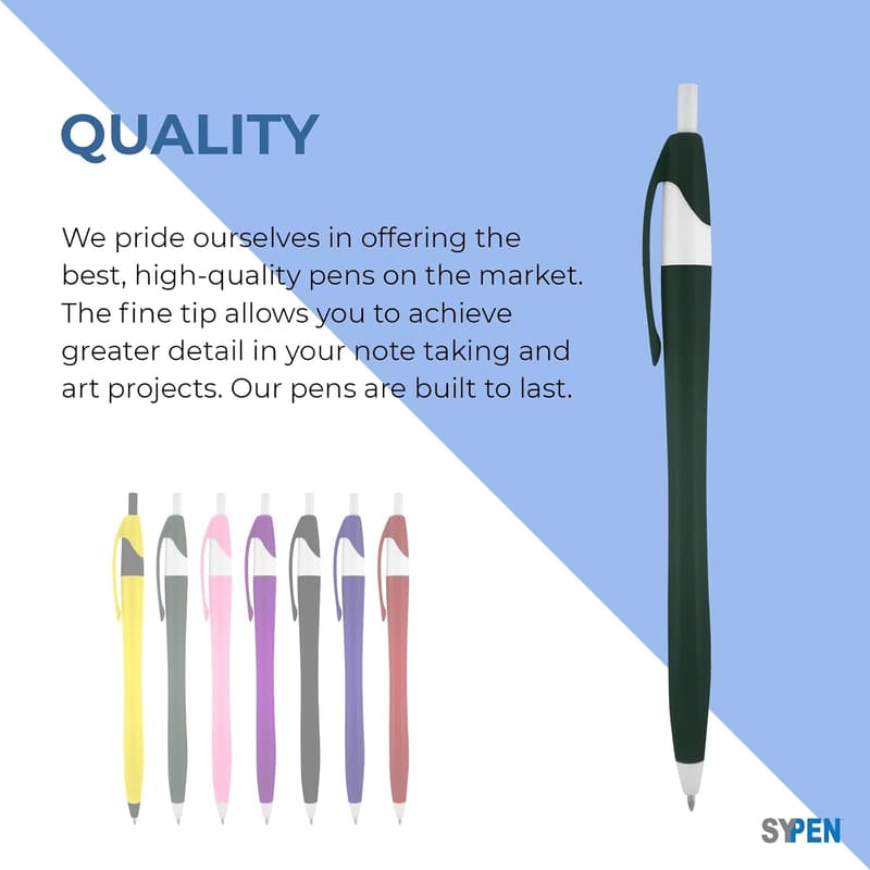 Custom Printed Slim Ballpoint Pens - 500 Pack with Logo