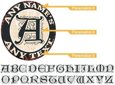 Custom Vintage Style Initial Coaster for Kitchen or Bar Decor