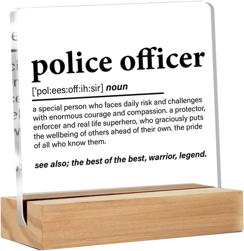 Police Officer Decorative Acrylic Desk Sign for Home/Office Decor