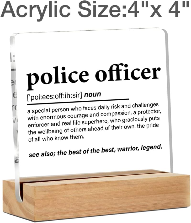Police Officer Decorative Acrylic Desk Sign for Home/Office Decor
