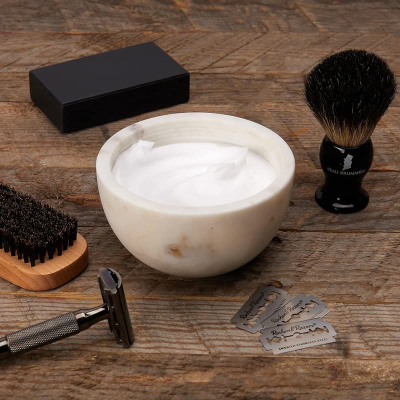 Handmade Marble Shaving Soap Bowl for Luxurious Hot Shave