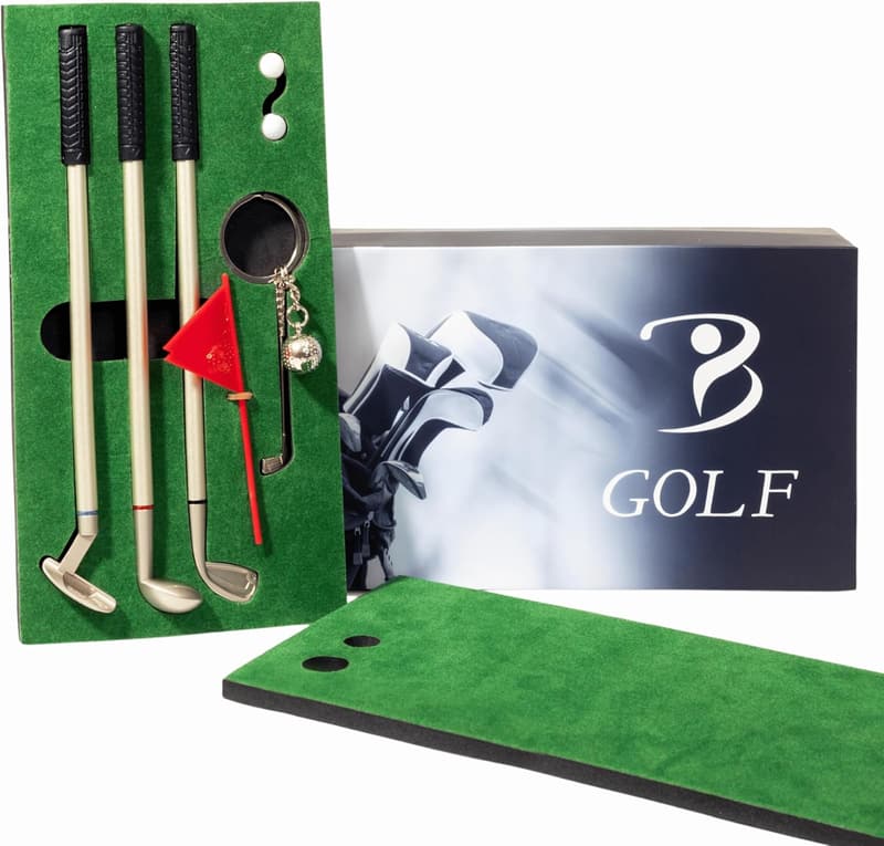Golf Gift Set for Dad: Keychain, Pens & Desk Accessories