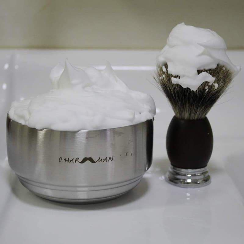 Heavyweight Stainless Steel Shaving Bowl with Lid