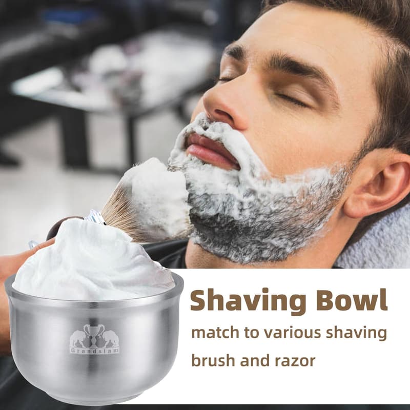 Stainless Steel Shaving Lather Bowl for Men - Heat Preserving