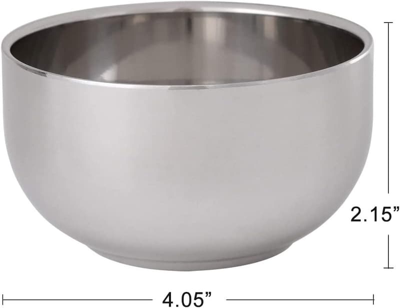 Stainless Steel Shaving Mug for Men - Heat Insulated Bowl