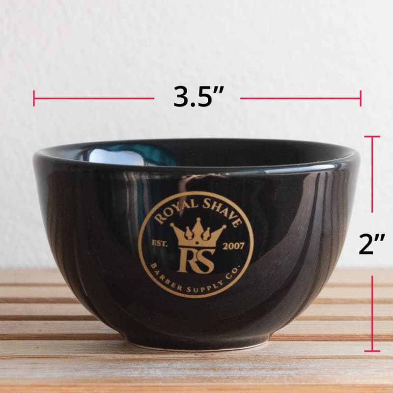Textured Ceramic Shaving Bowl for Rich Lather (Black)