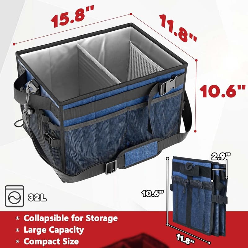 Collapsible BBQ Organizer Caddy with Paper Towel Holder