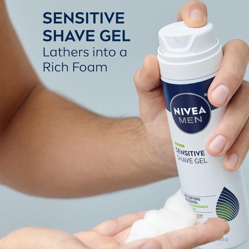 NIVEA MEN Sensitive Shave Gel with Vitamin E & Chamomile - 3 Pack