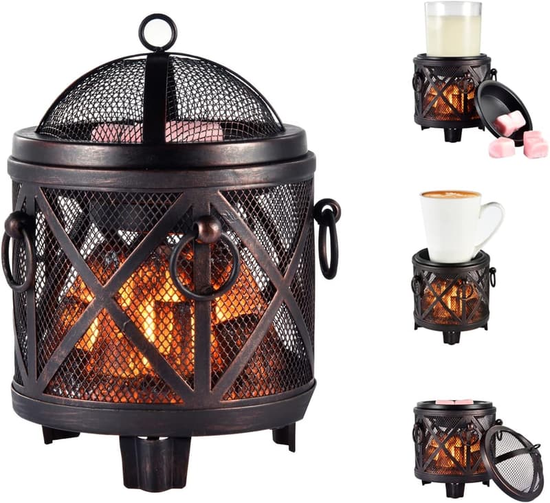 Aromatherapy Wax Melt Warmer & Oil Burner (Bronze, 4-in-1)