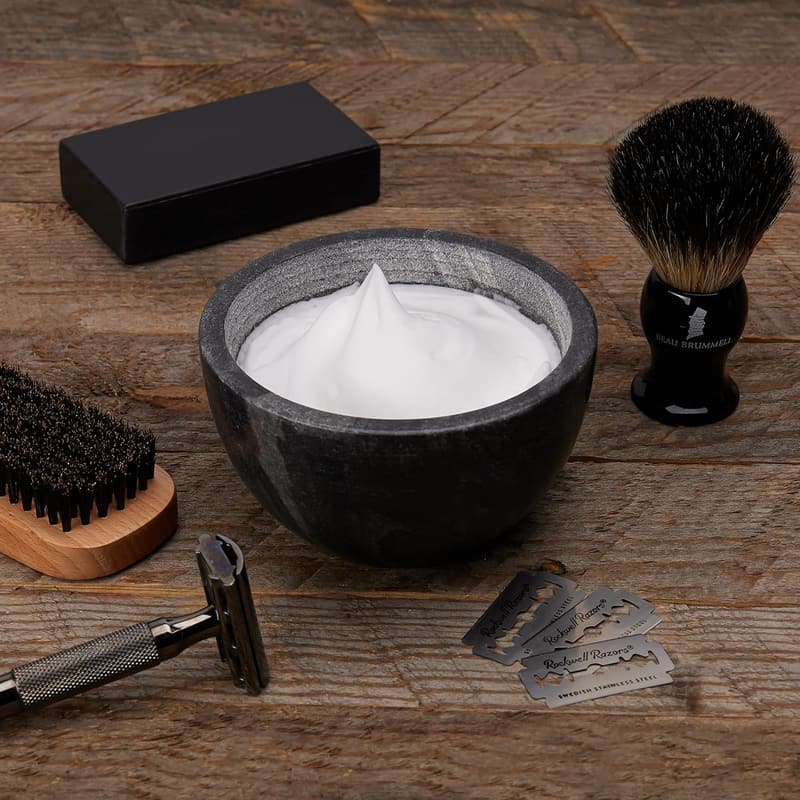 Handmade Marble Shaving Soap Bowl for Luxurious Hot Shaves