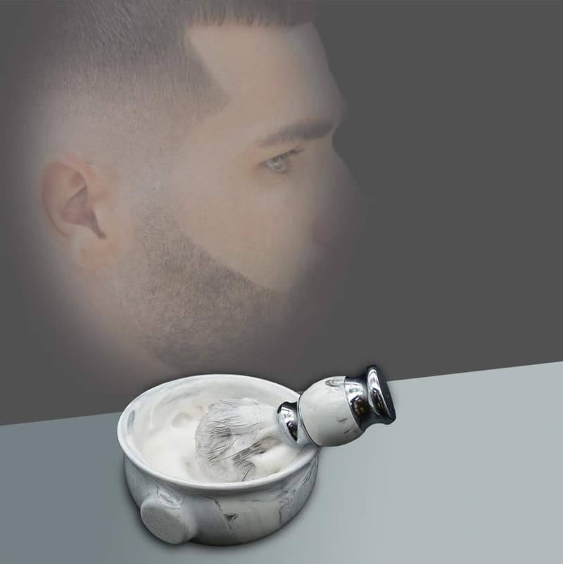 Men's Ceramic Shaving Soap Bowl with Non-slip Handle