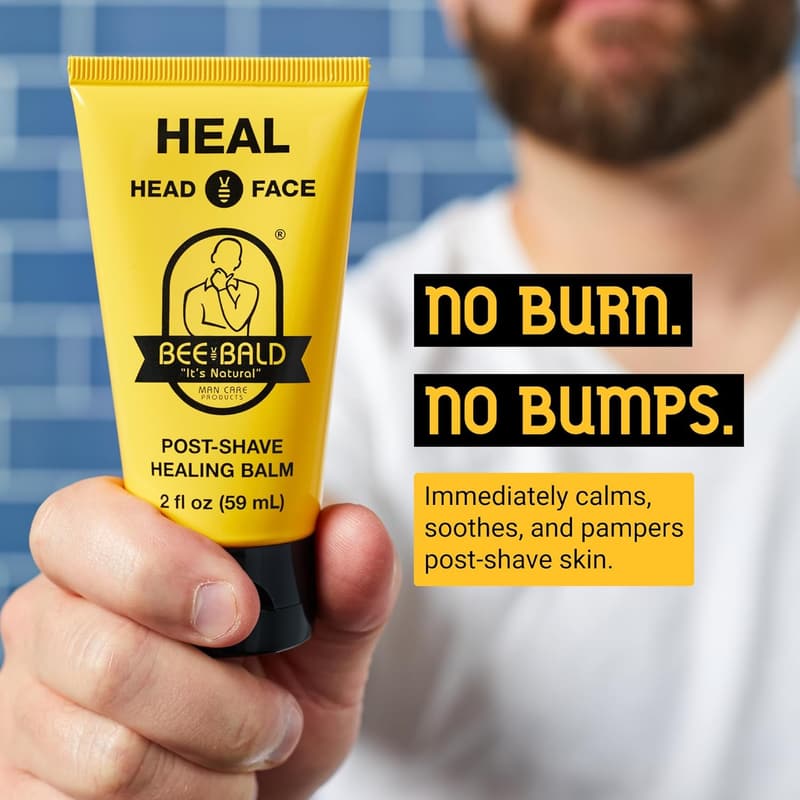 Men's Healing Aftershave Balm - Soothes Razor Burn & Bumps, 2oz (Pack of 2)