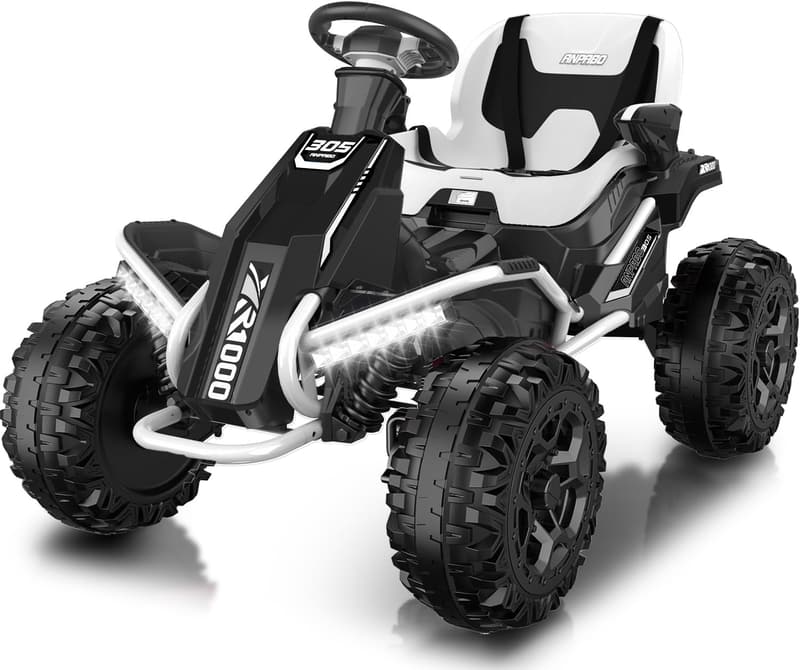 Kids 4x4 Ride-On Car with Remote and Adjustable Seat, White
