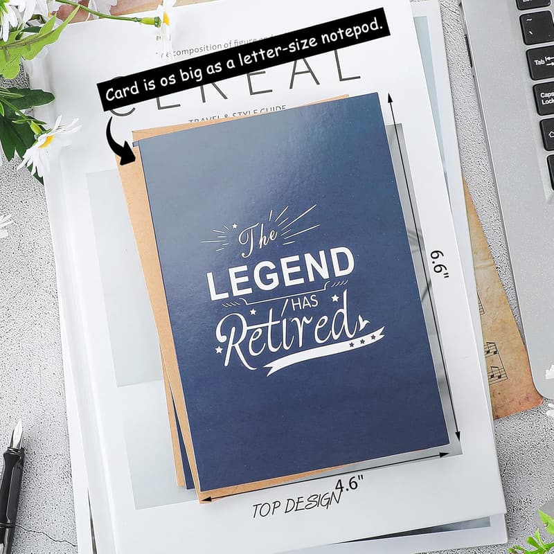 Funny Retirement Greeting Cards - 2 Pack for Men & Women
