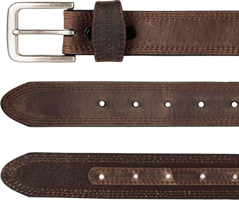 Heavy-Duty Full Grain Leather Work Belt for Men
