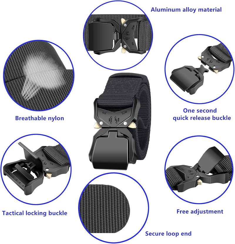 Heavy-Duty Tactical Riggers Belt for Men with Quick-Release Buckle