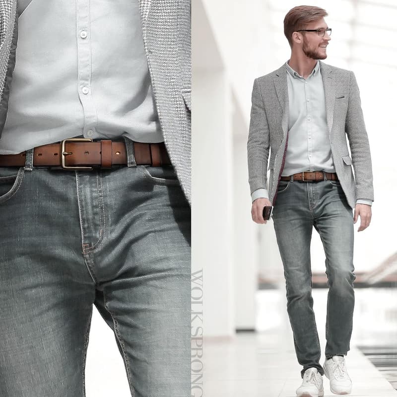 Heavy-Duty Full Grain Leather Work Belt for Men