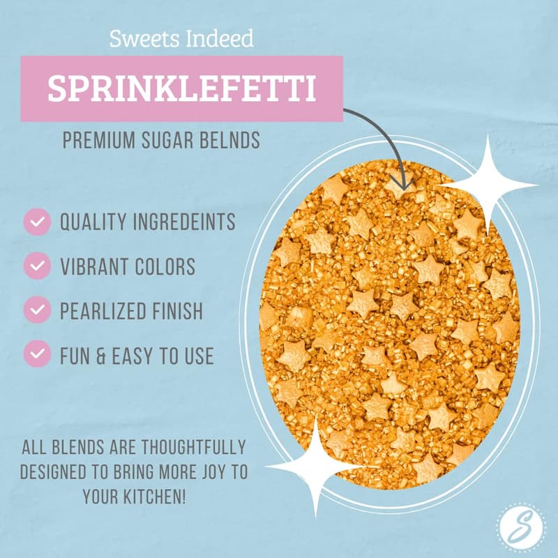 Edible Sprinkle Sugar Mix for Cake Decorations & Baking, 5 oz