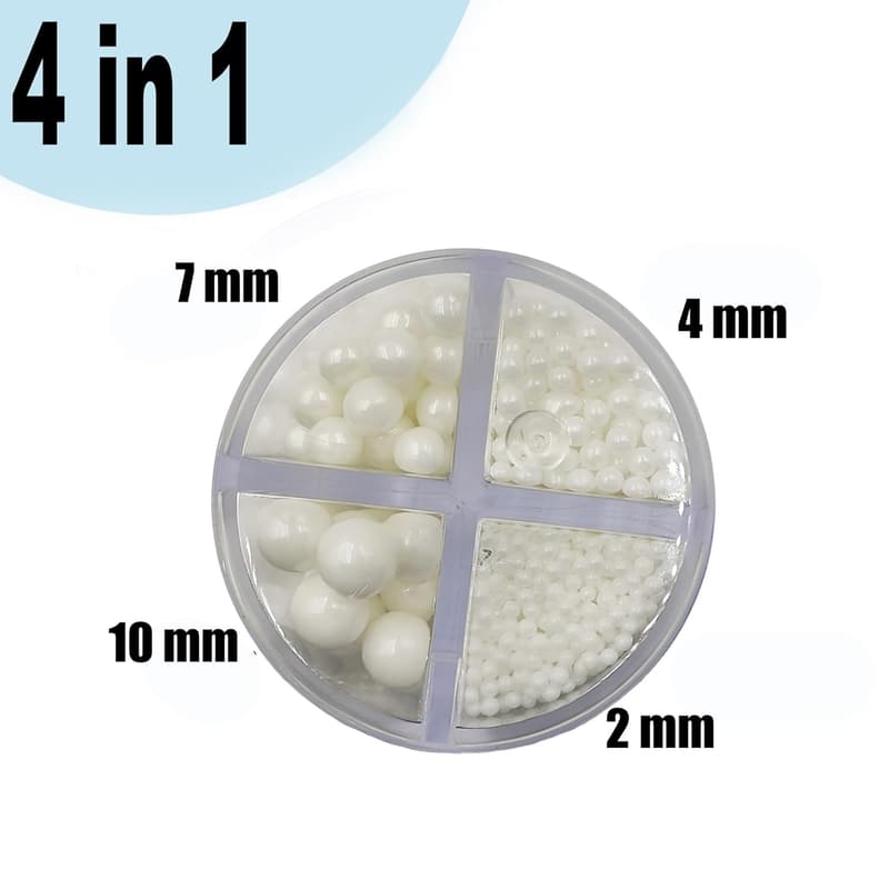 Versatile 4-in-1 Edible White Pearl Sprinkles for Baking 6 oz