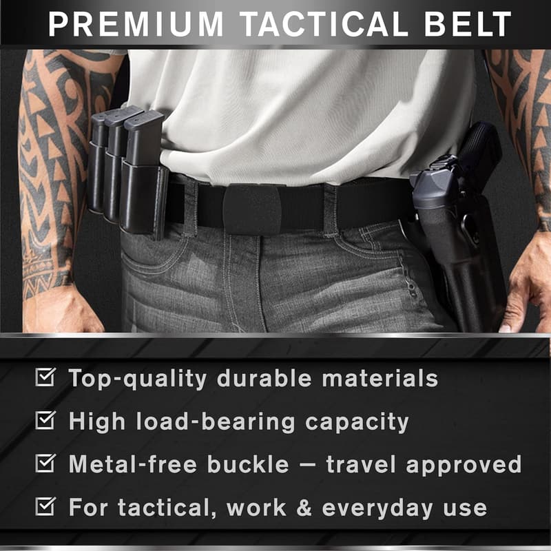 Heavy-Duty Tactical Belt for Men - Quick Release Utility Design
