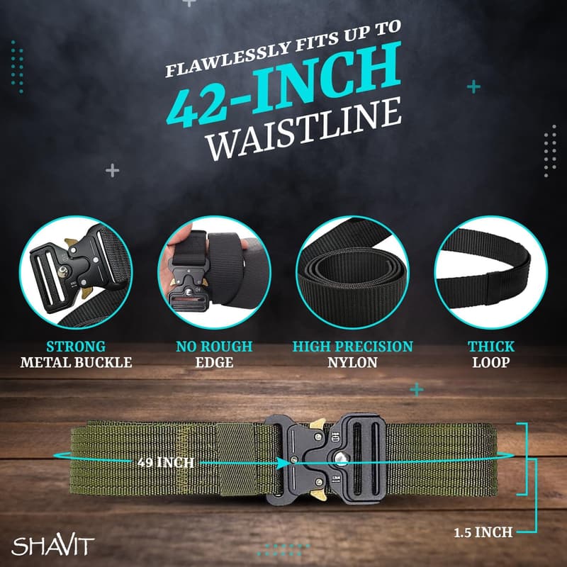 Men's Tactical Nylon Belt with Quick Release Buckle
