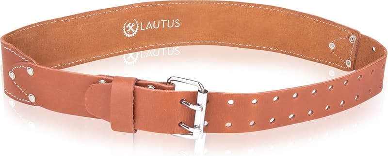 Heavy Oiled Leather Work Belt - 32-46 Inch, Brown