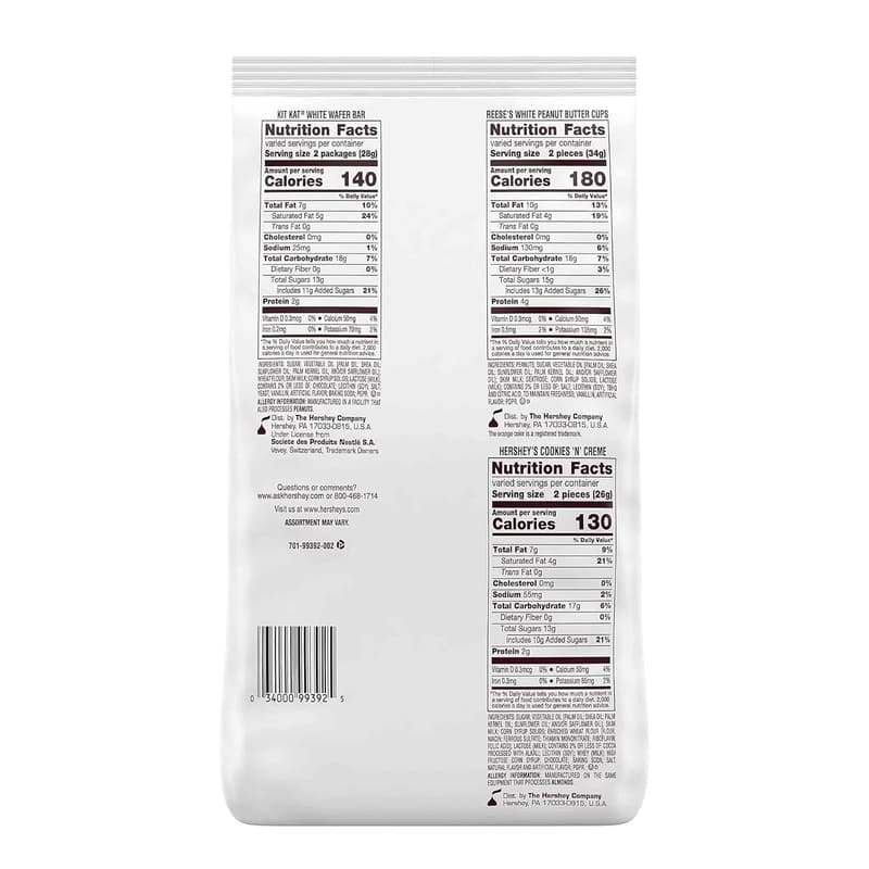 White Crème Assortment Snack Size Candy Mix, 32.6 oz Bulk Pack