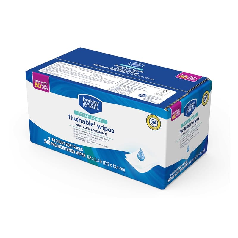 Flushable Adult Wet Wipes with Aloe & Vitamin E - 540 Total