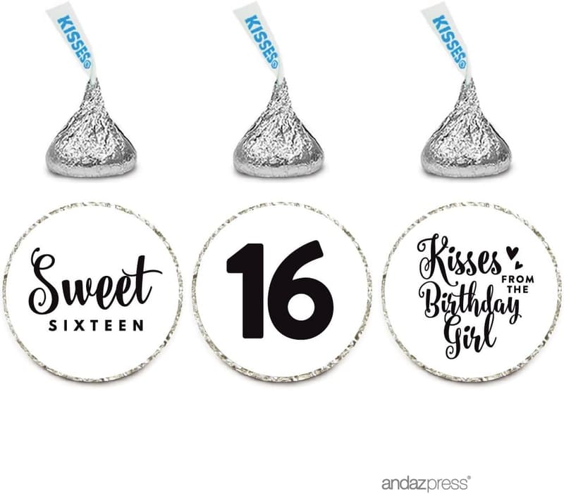 Sweet 16 Chocolate Drop Labels Trio - 216-Pack for Kisses