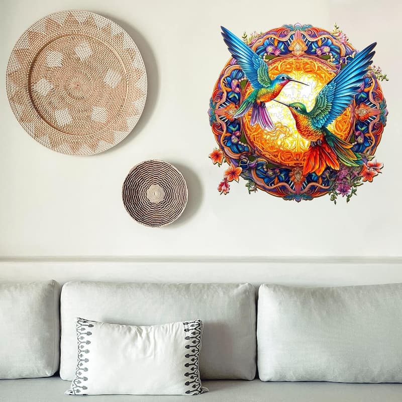 Unique Hummingbird Wooden Puzzle for Adults, 200 Pieces