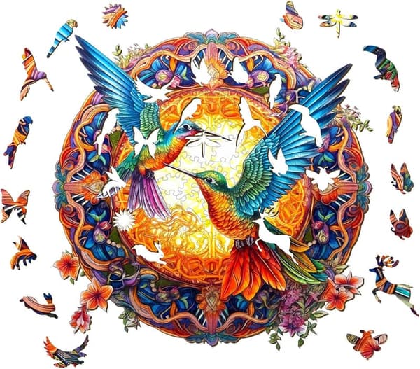 Unique Hummingbird Wooden Puzzle for Adults, 200 Pieces