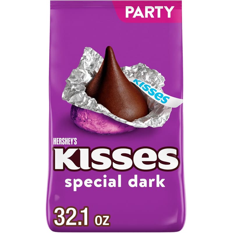 Special Dark Hershey's Kisses Chocolate Candy Party Pack, 32.1 oz