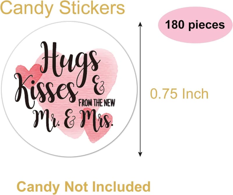Wedding Sticker Labels for Hershey's Kisses - 180 Pack