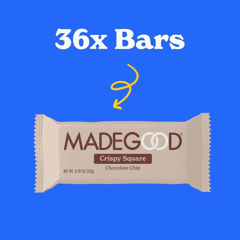 Chocolate Chip Crispy Squares - Gluten Free Snacks (36 Count)