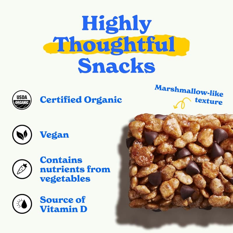 Chocolate Chip Crispy Squares - Gluten Free Snacks (36 Count)