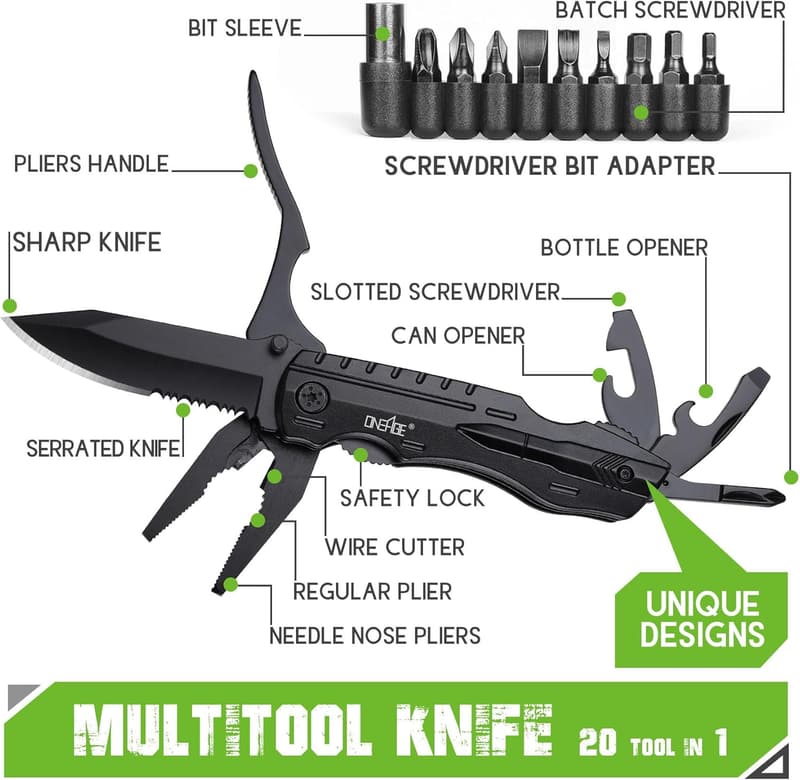 Men's Multitool Pocket Knife - Perfect for Birthdays, Camping, and Gifts
