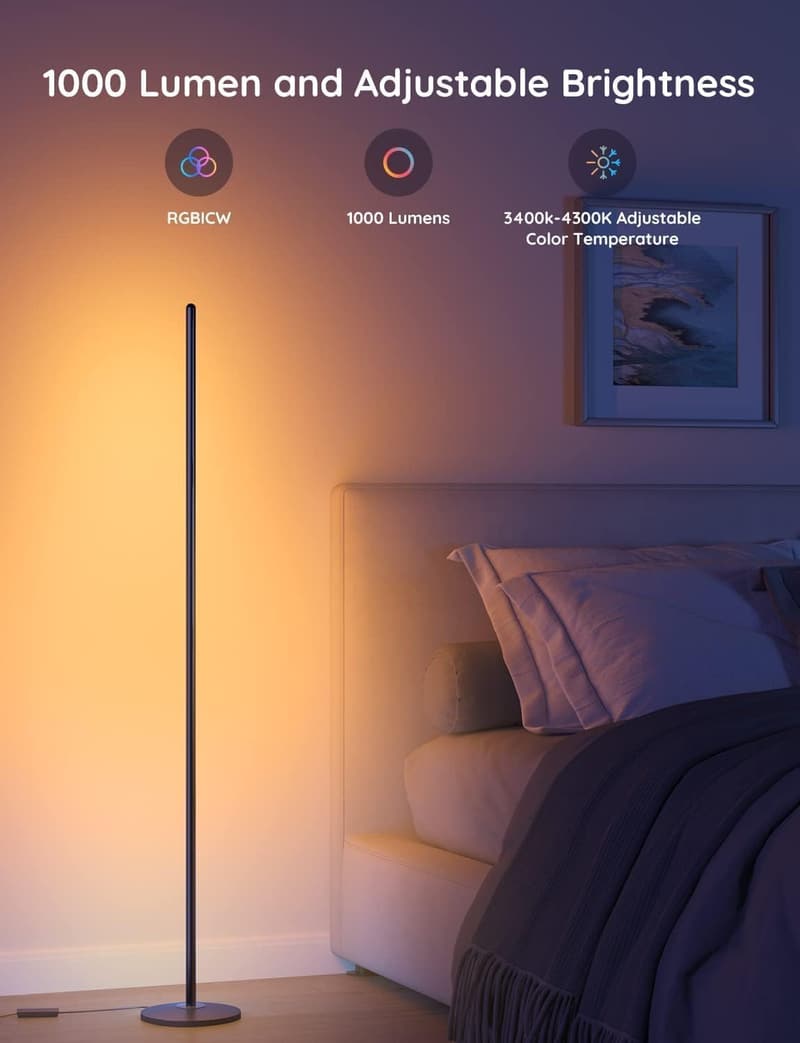 Govee Smart LED Floor Lamp with Music Sync & 16M Colors