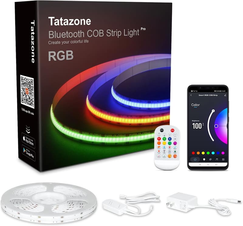 100ft Music Sync RGB LED Strip Lights with Remote and App Control