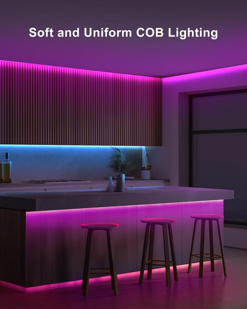 100ft Music Sync RGB LED Strip Lights with Remote and App Control