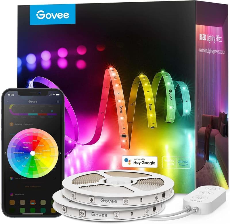 Dimmable 16.4ft White COB LED Strip Lights with RF Remote